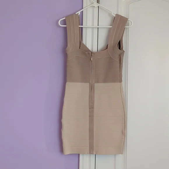 bebe Bandage Nude Bodycon Dress Size Small - Picture 4 of 5